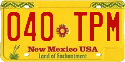 NM license plate 040TPM