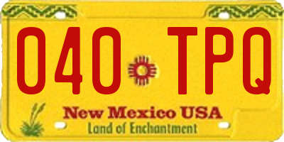 NM license plate 040TPQ