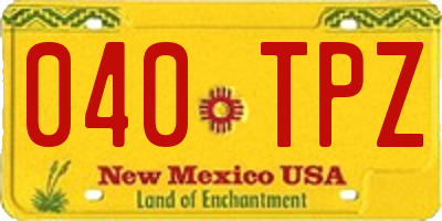 NM license plate 040TPZ