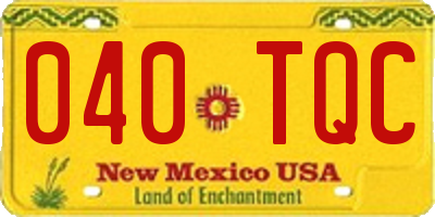 NM license plate 040TQC