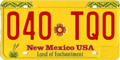 NM license plate 040TQO