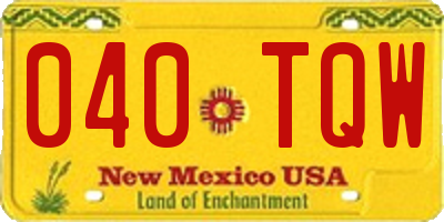 NM license plate 040TQW