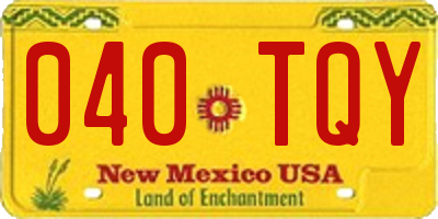NM license plate 040TQY