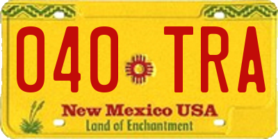 NM license plate 040TRA