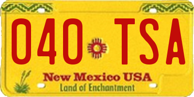 NM license plate 040TSA