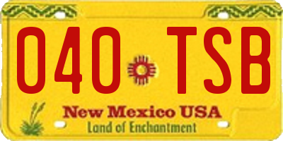 NM license plate 040TSB
