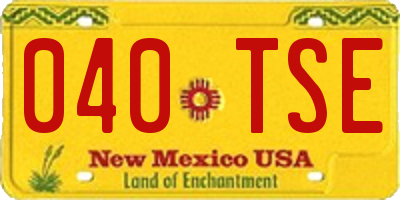 NM license plate 040TSE