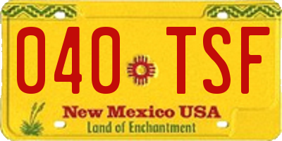 NM license plate 040TSF