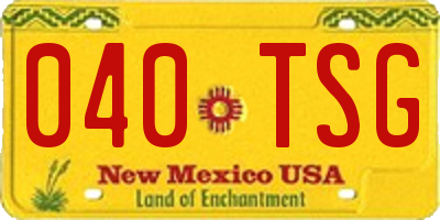 NM license plate 040TSG