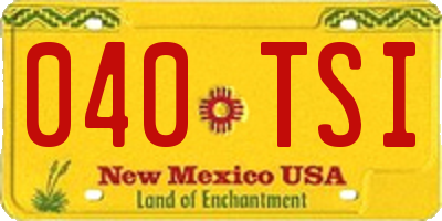 NM license plate 040TSI