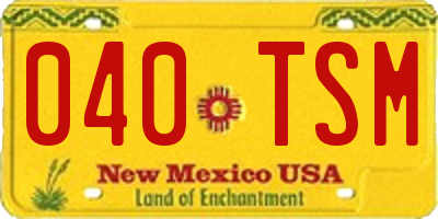 NM license plate 040TSM
