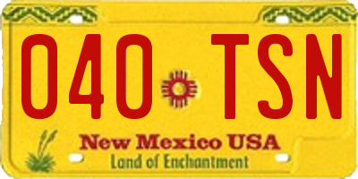 NM license plate 040TSN