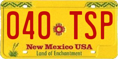 NM license plate 040TSP