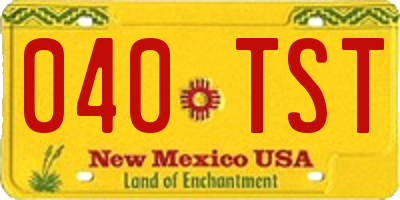 NM license plate 040TST