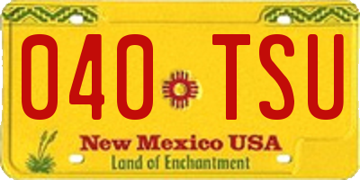 NM license plate 040TSU