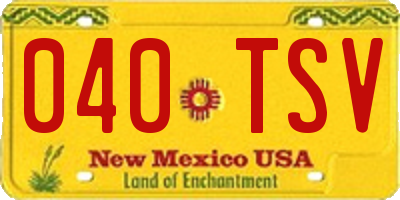 NM license plate 040TSV