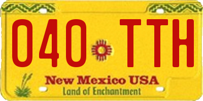 NM license plate 040TTH