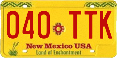 NM license plate 040TTK