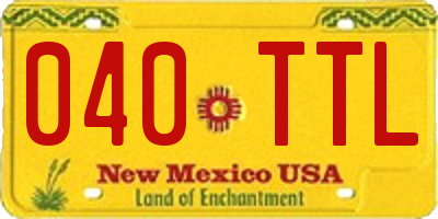NM license plate 040TTL