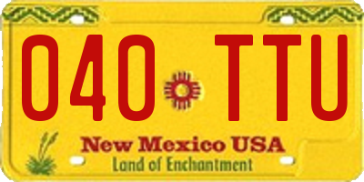 NM license plate 040TTU