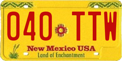 NM license plate 040TTW
