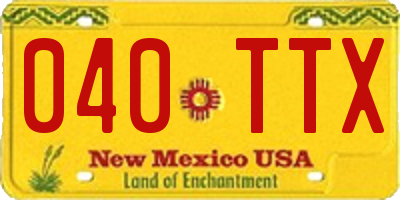NM license plate 040TTX