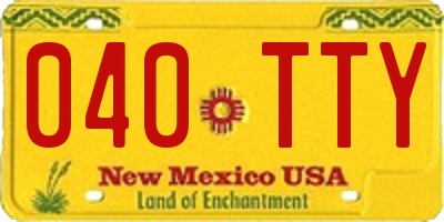 NM license plate 040TTY