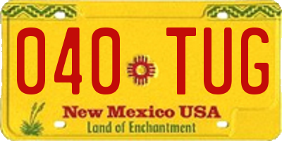 NM license plate 040TUG