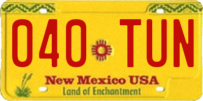 NM license plate 040TUN