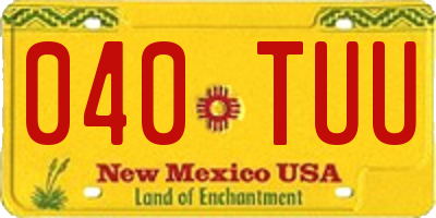NM license plate 040TUU