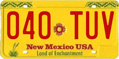 NM license plate 040TUV