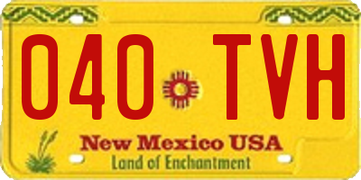 NM license plate 040TVH
