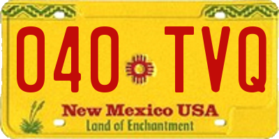NM license plate 040TVQ