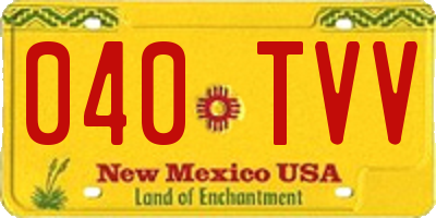 NM license plate 040TVV