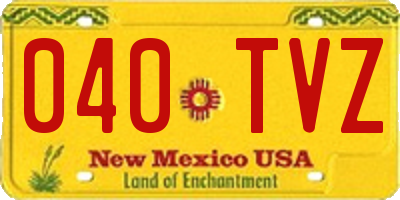 NM license plate 040TVZ