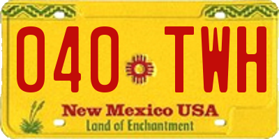 NM license plate 040TWH