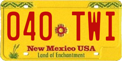 NM license plate 040TWI