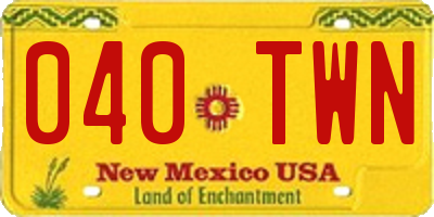 NM license plate 040TWN
