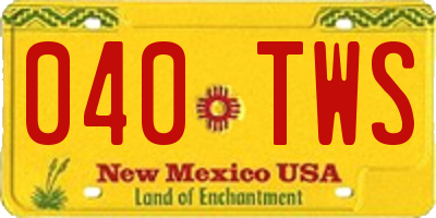 NM license plate 040TWS