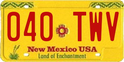 NM license plate 040TWV