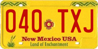 NM license plate 040TXJ
