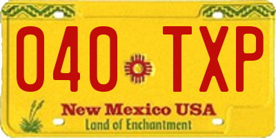 NM license plate 040TXP