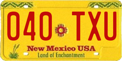 NM license plate 040TXU