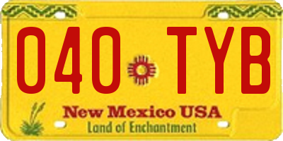 NM license plate 040TYB