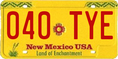 NM license plate 040TYE