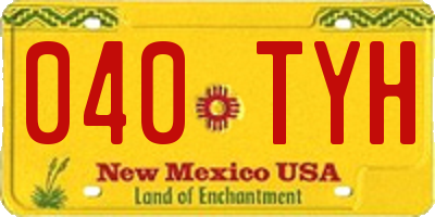 NM license plate 040TYH