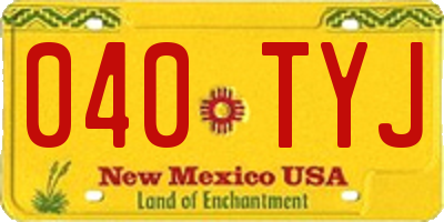 NM license plate 040TYJ