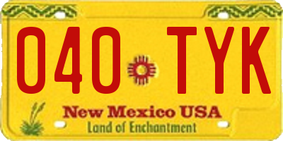 NM license plate 040TYK
