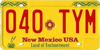 NM license plate 040TYM