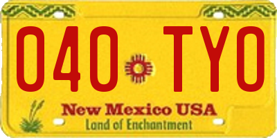 NM license plate 040TYO